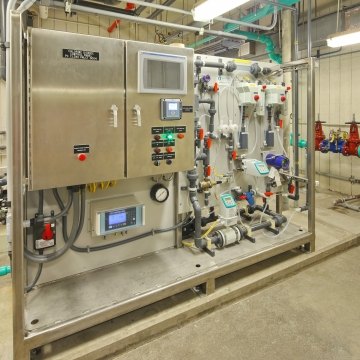 Interior control room at the Pyramid Peak Water Treatment Plant. 