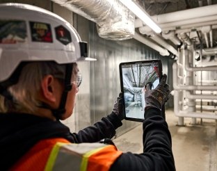 Person using tablet.