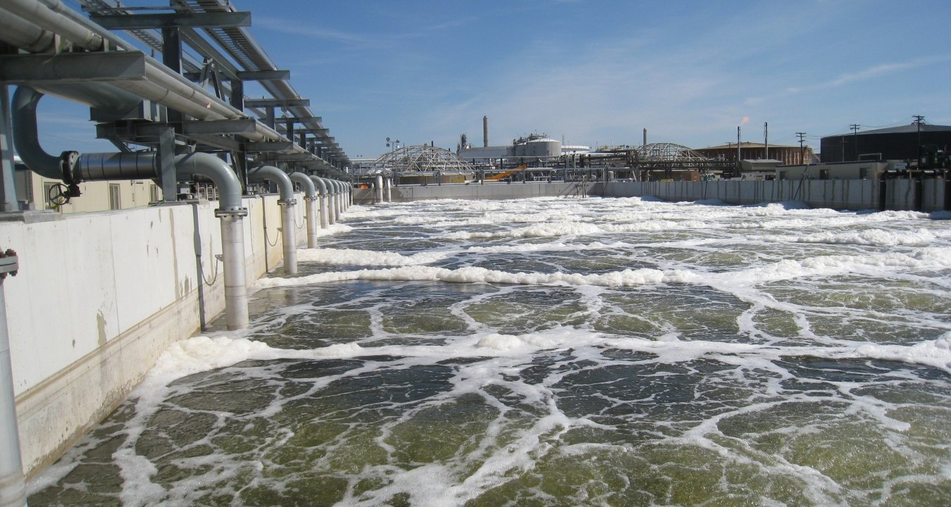 Outdoor image of a water being treated