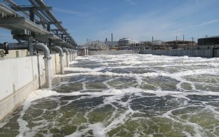 Outdoor image of a water being treated