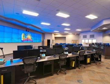 Computers in a control center. 