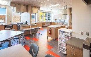 The Home Economics classroom at Beveridge Magnet Middle School.