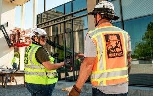 Construction workers on a jobsite.