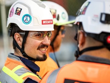 Construction workers on a jobsite.