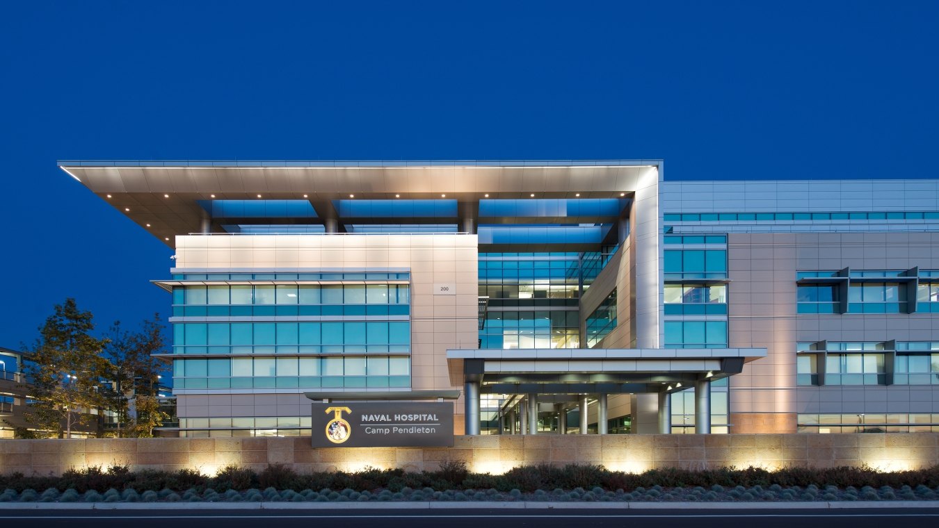 Naval Hospital Camp Pendleton Exterior at Dusk