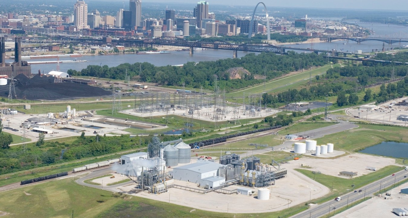 Outdoor drone image of the entire plant