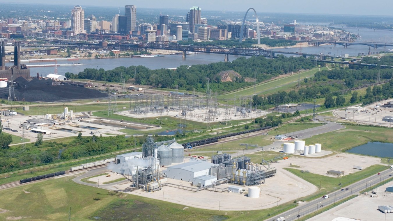 Outdoor drone image of the entire plant