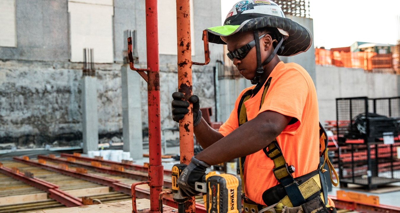 Construction worker on a jobsite.