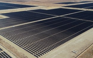 Aerial view of a solar site.