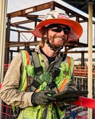 Construction worker in the field