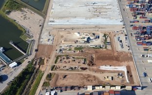 Another aerial view of the container yard