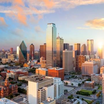 Dallas skyline.