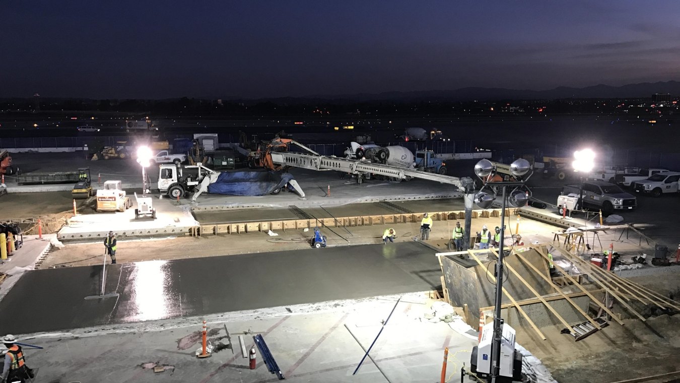 Evening Concrete Pour at Delta Air Lines Enabling Project