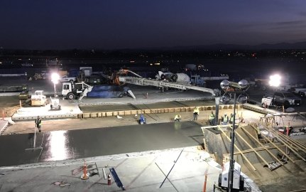 Evening Concrete Pour at Delta Air Lines Enabling Project