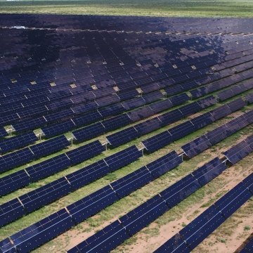 Outdoor drone image of the solar farm