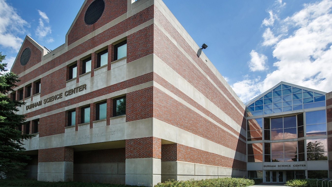 Exterior view of the durham science center. 