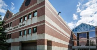 Exterior view of the science center building. 