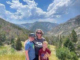 Elizabeth and her two sons in Montana.