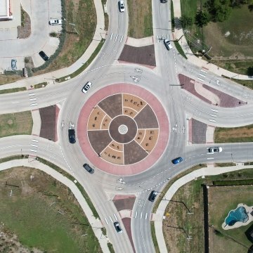 aerial view of harmon road