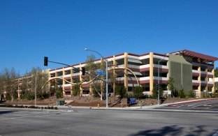 External view of Heny Mayo Newhall Parking structure. 