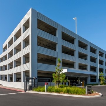 External view of the Hyundai Parking structure.