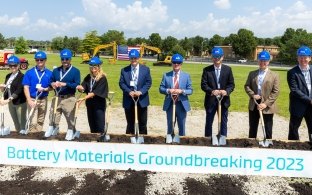 Groundbreaking event at jobsite