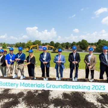 Groundbreaking event at jobsite