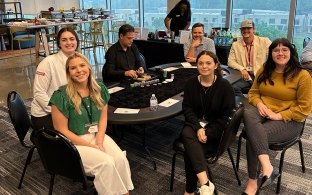 Group of interns at the Dallas intern kickoff event