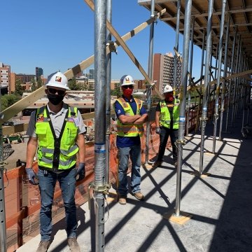 Interns on a jobsite.