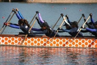 Jackie in the 2007 International Dragon Boat Federation competition in Australia