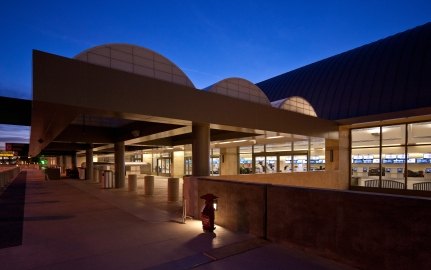 Outside of airport terminal.