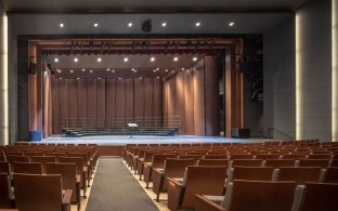 Kinder's auditorium includes advanced acoustics - and stellar views.