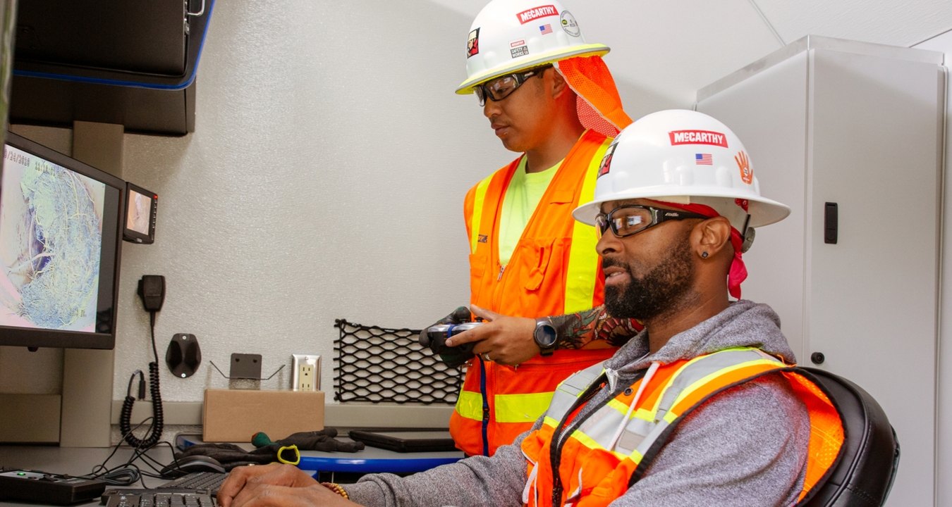 Construction workers on a jobsite.