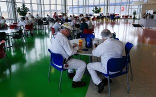 The MARS staff enjoys lunch in the spacious break room. 