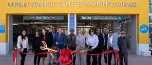 Project team at a ribbon cutting ceremony