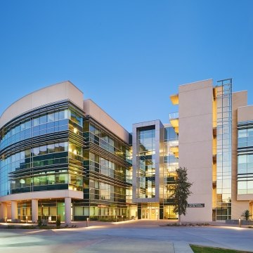 Exterior view of the Mesa College Science & Math Building.