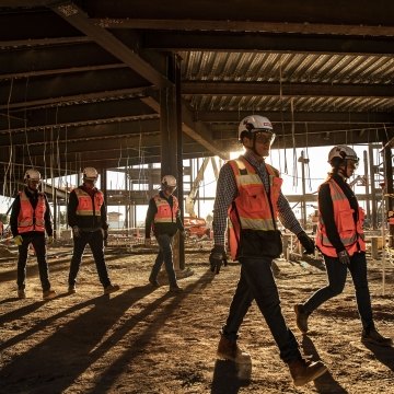 Team walking across jobsite