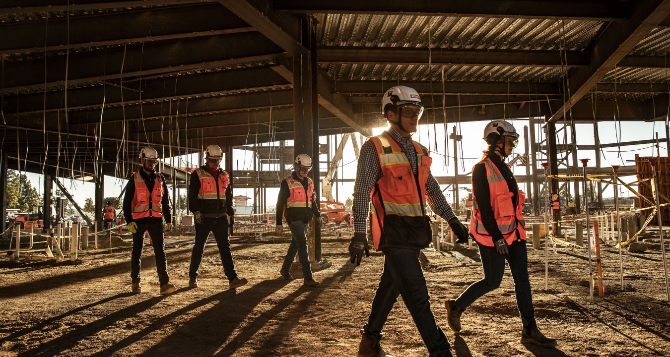 Team walking across jobsite