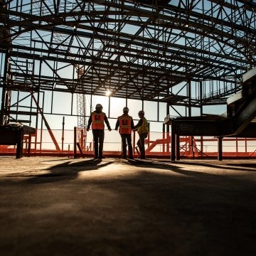 Construction workers on a jobsite.