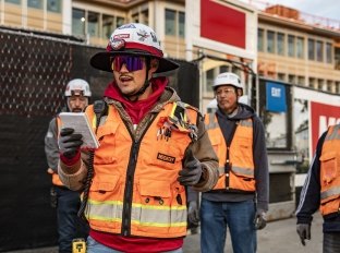 Employee leading a safety meeting