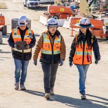 employees walking on jobsite