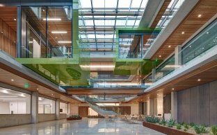 UCSD Center for Novel Therapeutics bottom level atrium and skylights