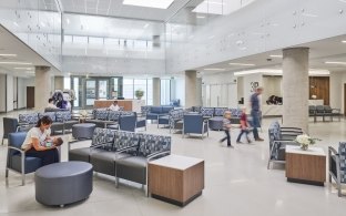 Lobby and waiting area with chairs and couches