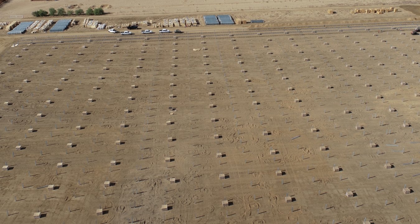 Aerial view of a solar site.