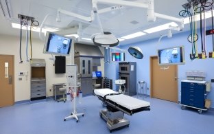 Rady Children's Hospital & Health Center surgery room with bed and medical equipment