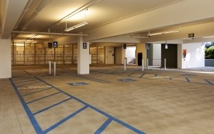 Santa Clara Square Parking Structures' parking stalls for disabled persons