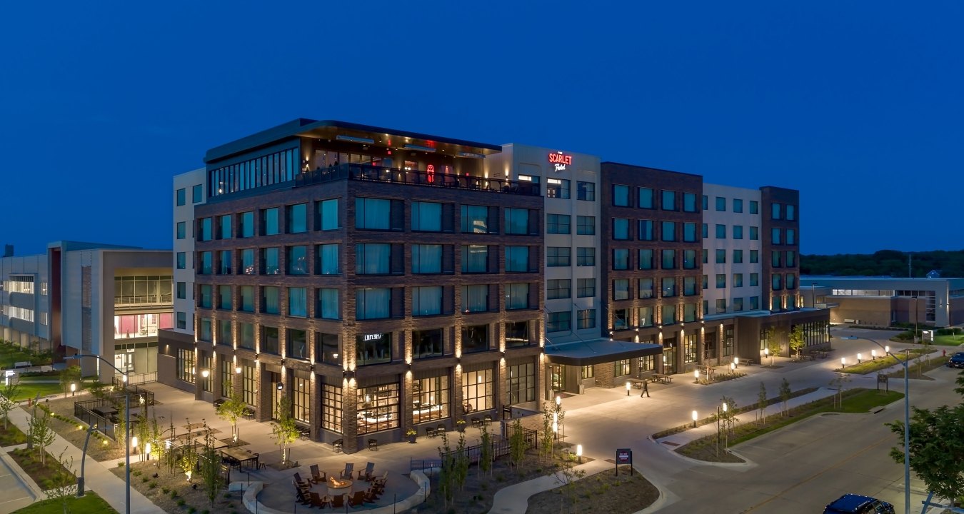 Nebraska Innovation Campus Scarlet Hotel exterior and surrounding site