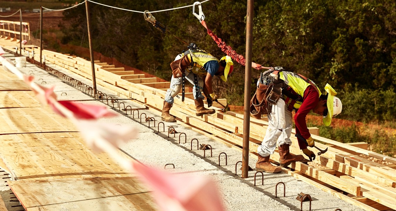 construction site with workers