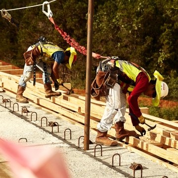 Workers on construction site