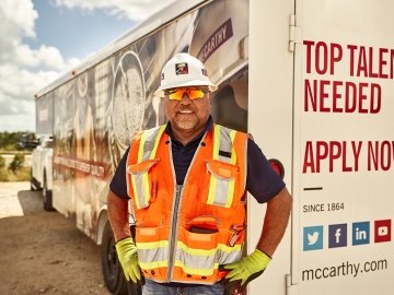 Construction worker on a jobsite. 